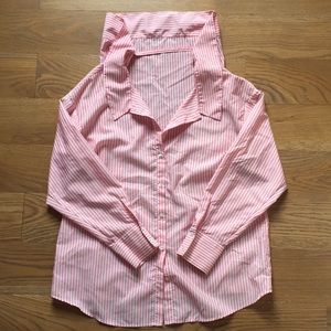 Zara striped off the shoulder shirt